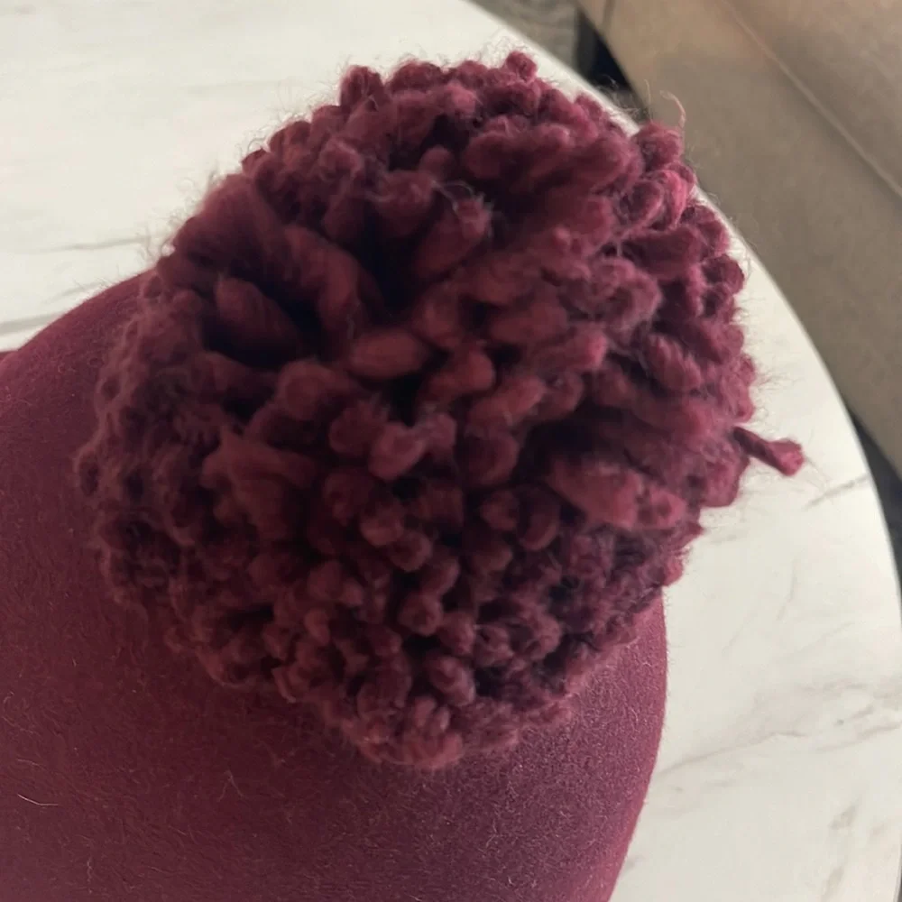 BCBG MaxAzria Burgundy Hat - Picture 4 of 6